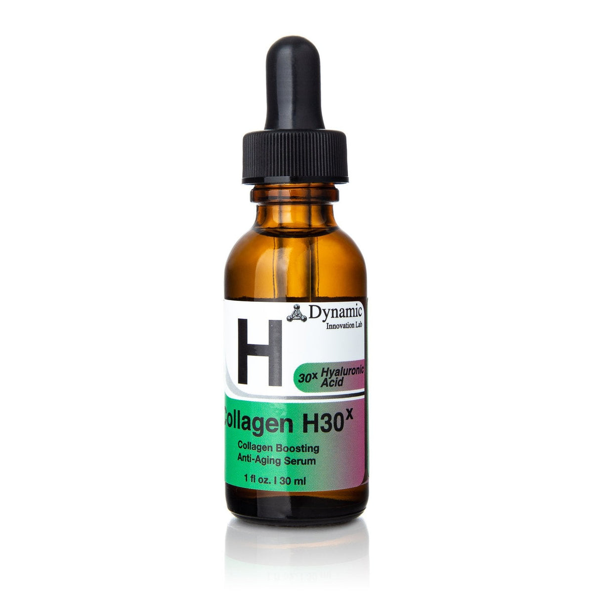 Bottle of Rested Co. Collagen H30X Anti-Aging Serum with Hyaluronic Acid